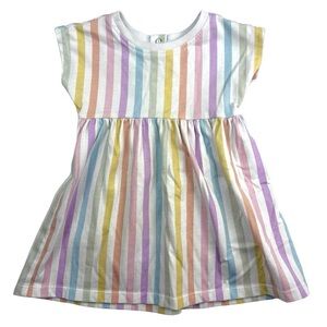 Garanimals 18M Colorful Pastel Striped Kids Dress Cap Sleeves Fit & Flare